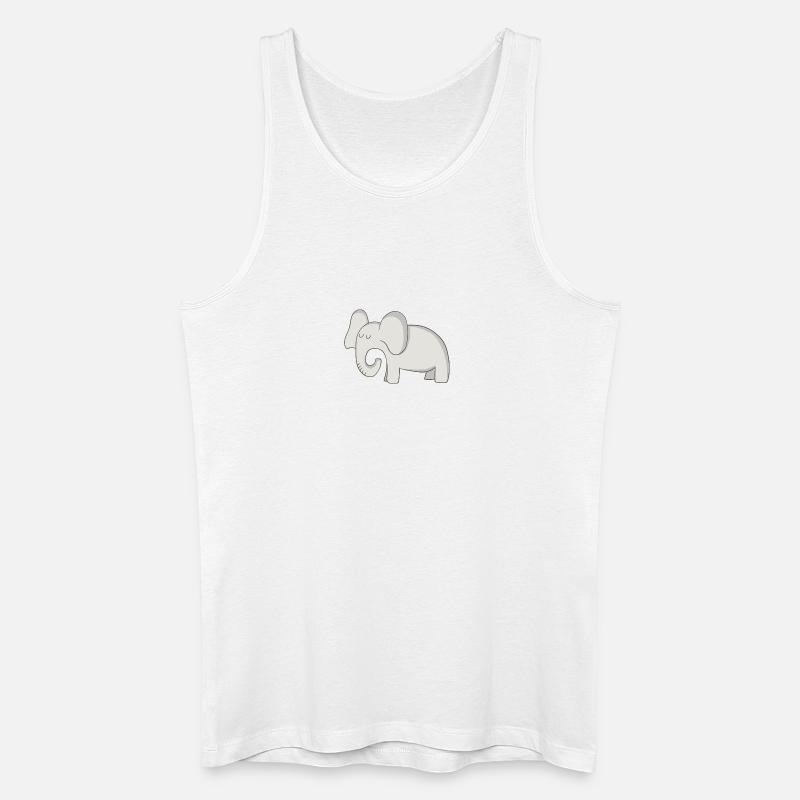 Elefant - Männer Bio Tank Top - Weiß