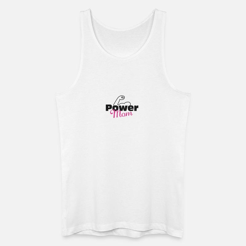 Power Mom schwarz-pink - Männer Bio Tank Top - Weiß