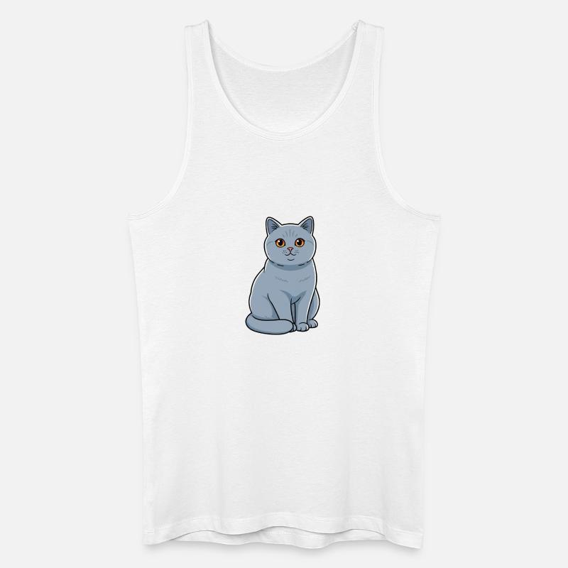 Britisch Kurzhaar Katze Haustier - Männer Bio Tank Top - Weiß