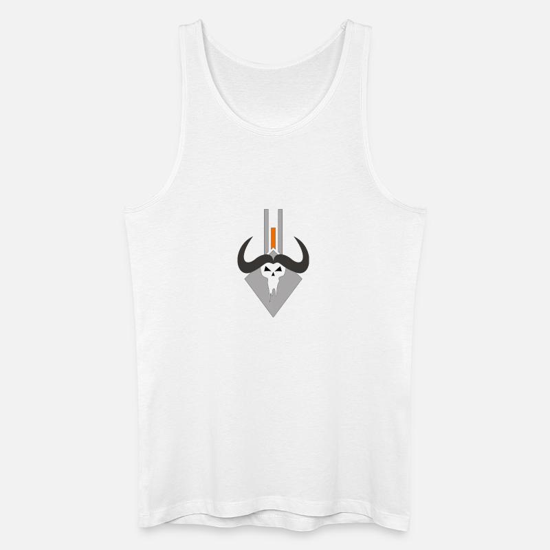 Dämonischer Totenkopf im Schild - Männer Bio Tank Top - Weiß