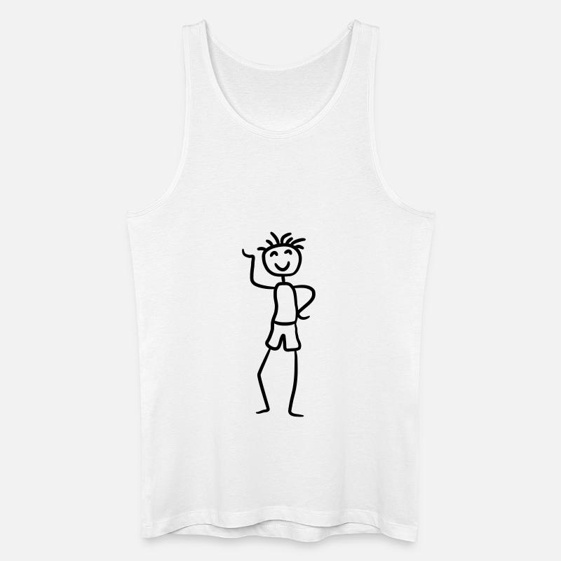 Glücklicher cooler Junge - Männer Bio Tank Top - Weiß