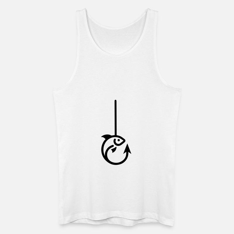 Fisch am Haken - Männer Bio Tank Top - Weiß