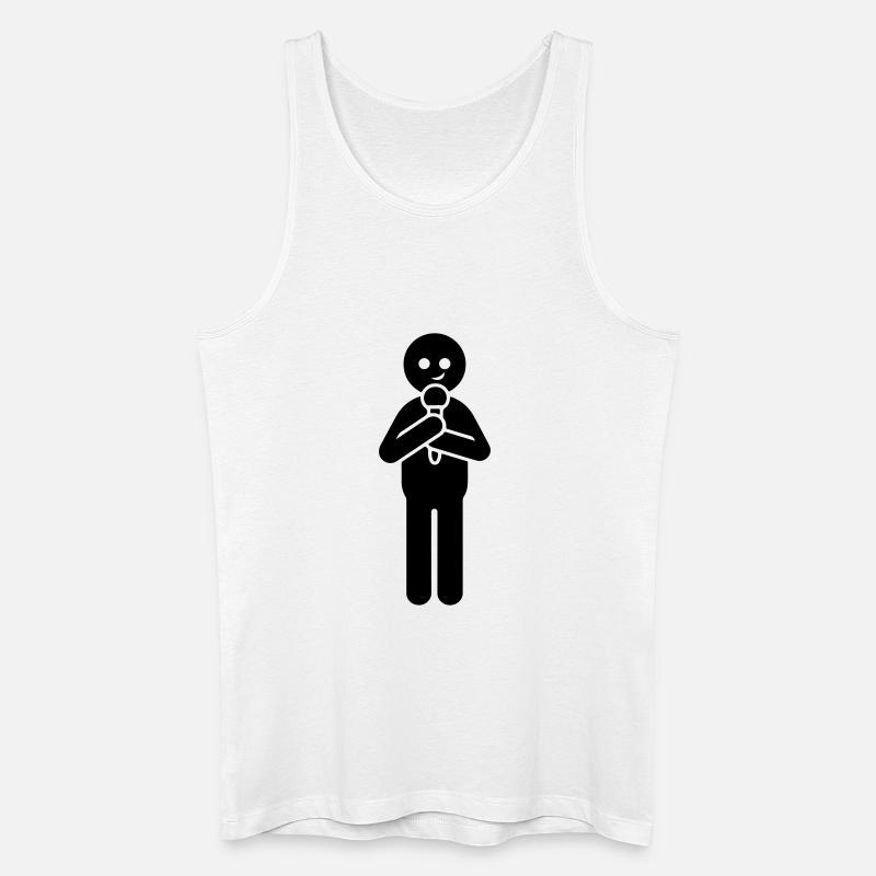 Sänger mit Mikrofon Entertainer - Männer Bio Tank Top - Weiß