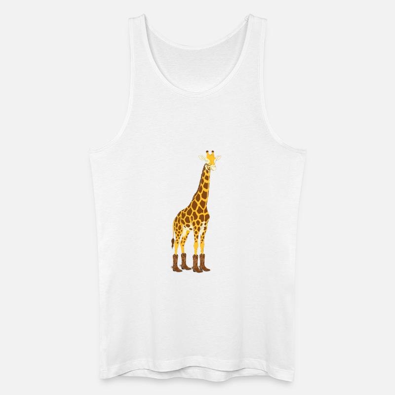 Giraffe mit Stiefel-Statement - Männer Bio Tank Top - Weiß