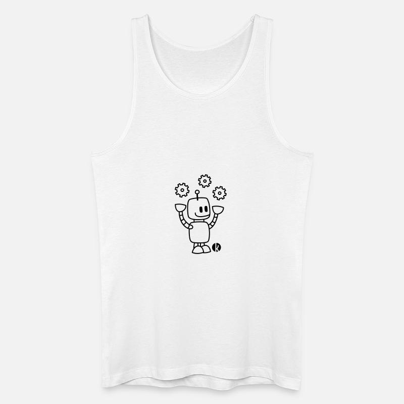 Happy Juggling Robot - Männer Bio Tank Top - Weiß