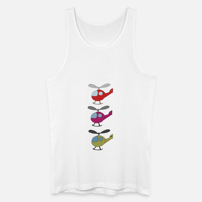 hubschrauber bunt - Männer Bio Tank Top - Weiß