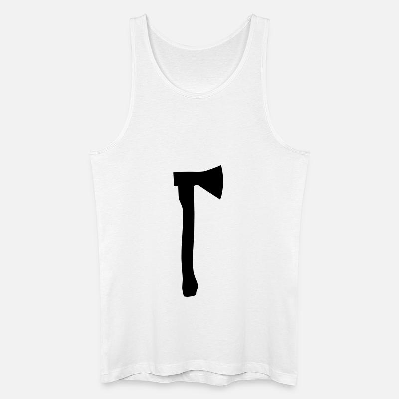 axt silhouette - Männer Bio Tank Top - Weiß
