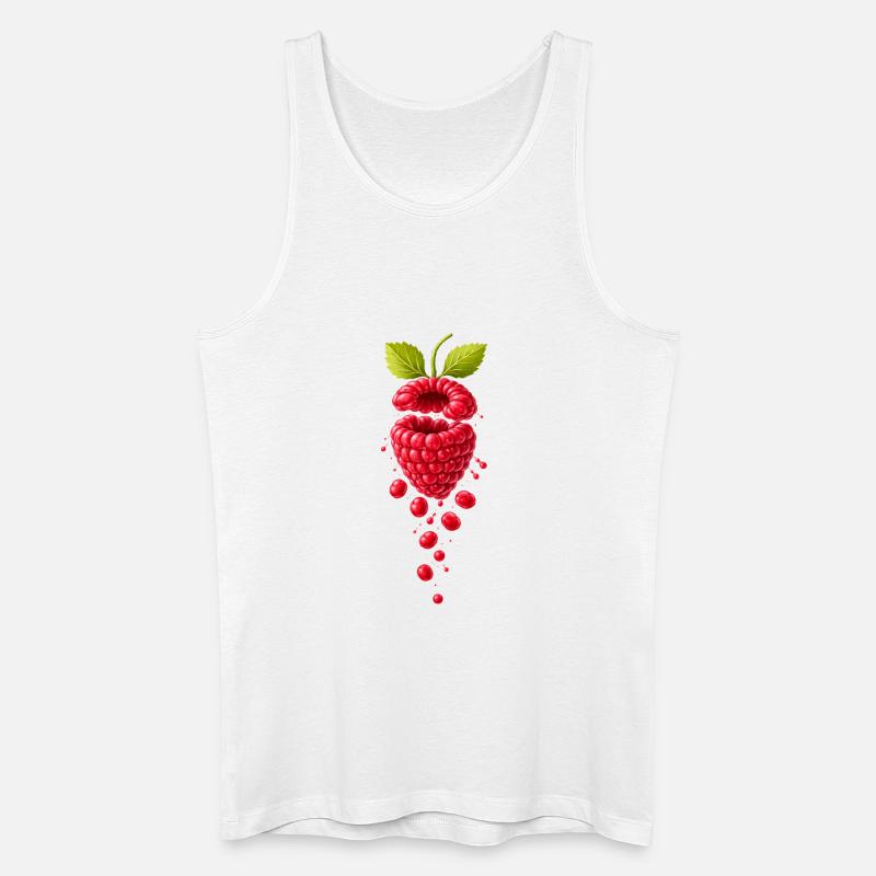 Saftige Himbeere surealistisch  - Männer Bio Tank Top - Weiß