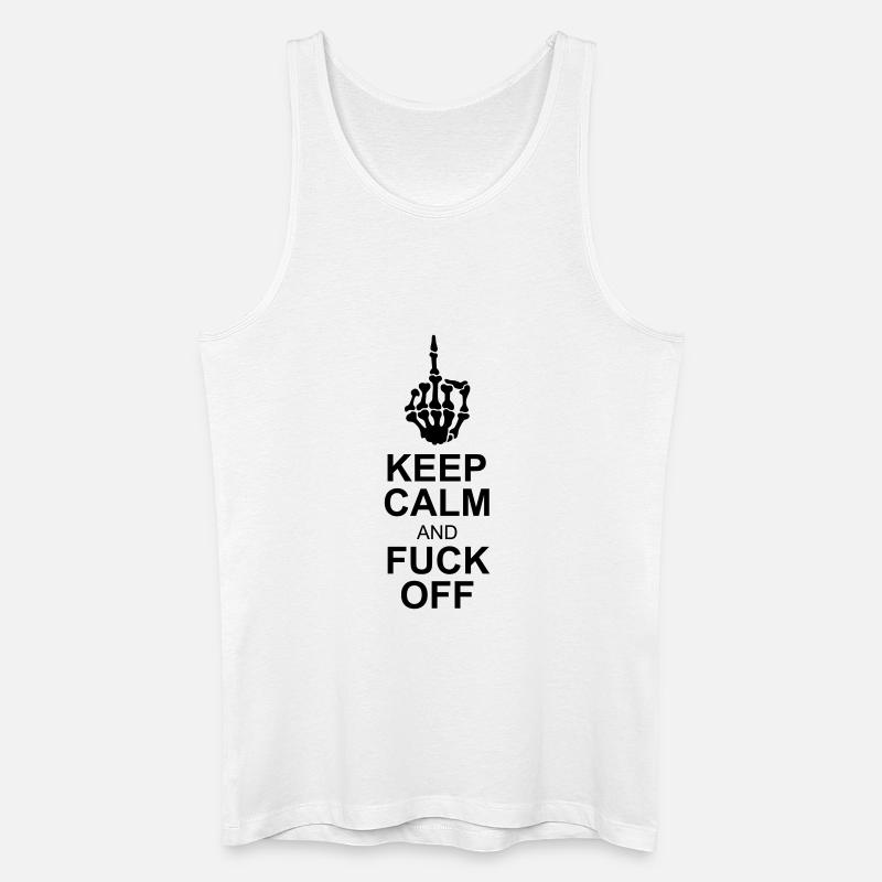 keep calm fuck off - Männer Bio Tank Top - Weiß