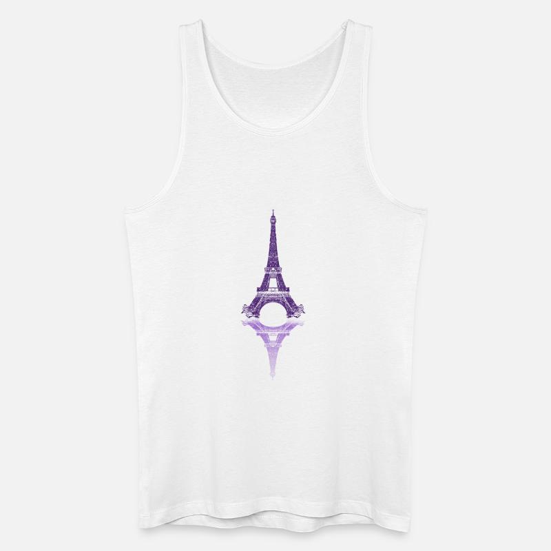 Pariser Spiegel Eiffelturm - Männer Bio Tank Top - Weiß