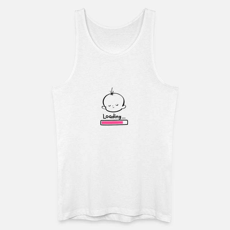 Baby Loading minimal Design - Männer Bio Tank Top - Weiß