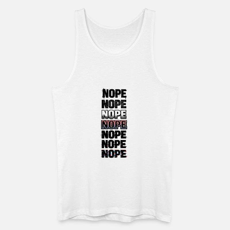 Nope Neon Glitch Text Stack - Men’s Organic Tank Top - white