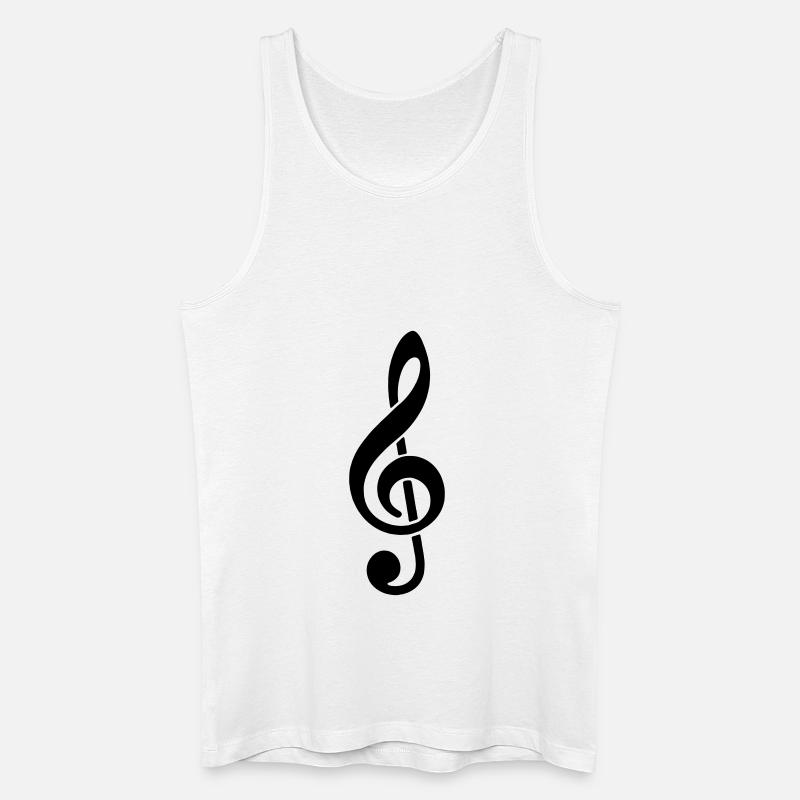 Notenschlüssel - Männer Bio Tank Top - Weiß
