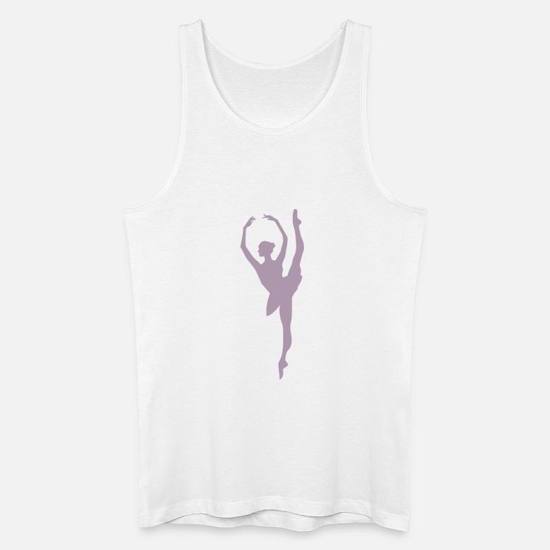Minimalist Ballet Dancer Silhouette - Men’s Organic Tank Top - white