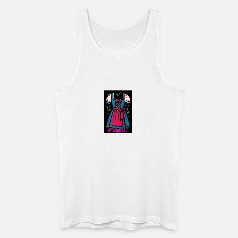 Traditionelles Dirndl mit moderner Farbpalette - Männer Bio Tank Top - Weiß