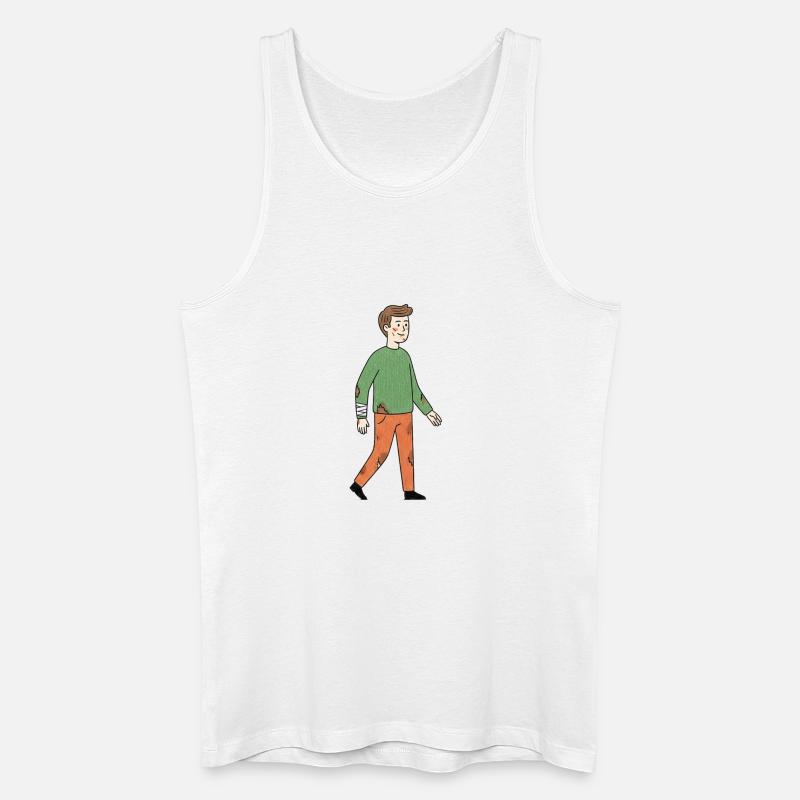 Wounded Hero Cartoon - Männer Bio Tank Top - Weiß