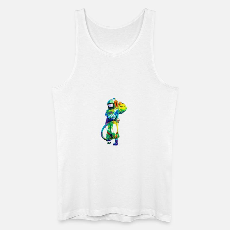 Bunter Astronaut - Männer Bio Tank Top - Weiß