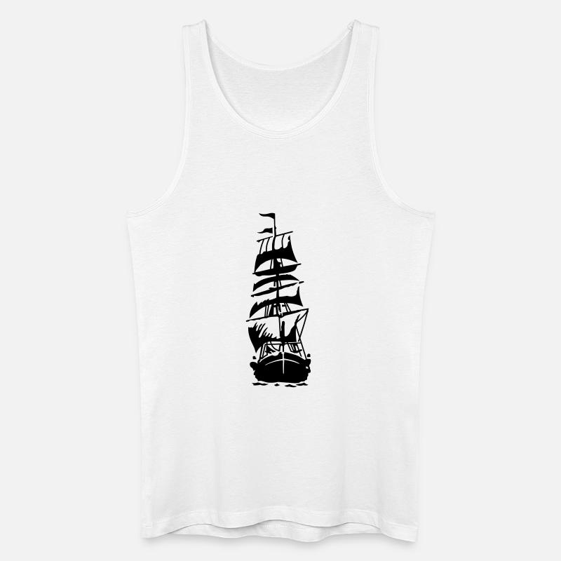 Schiff - Männer Bio Tank Top - Weiß