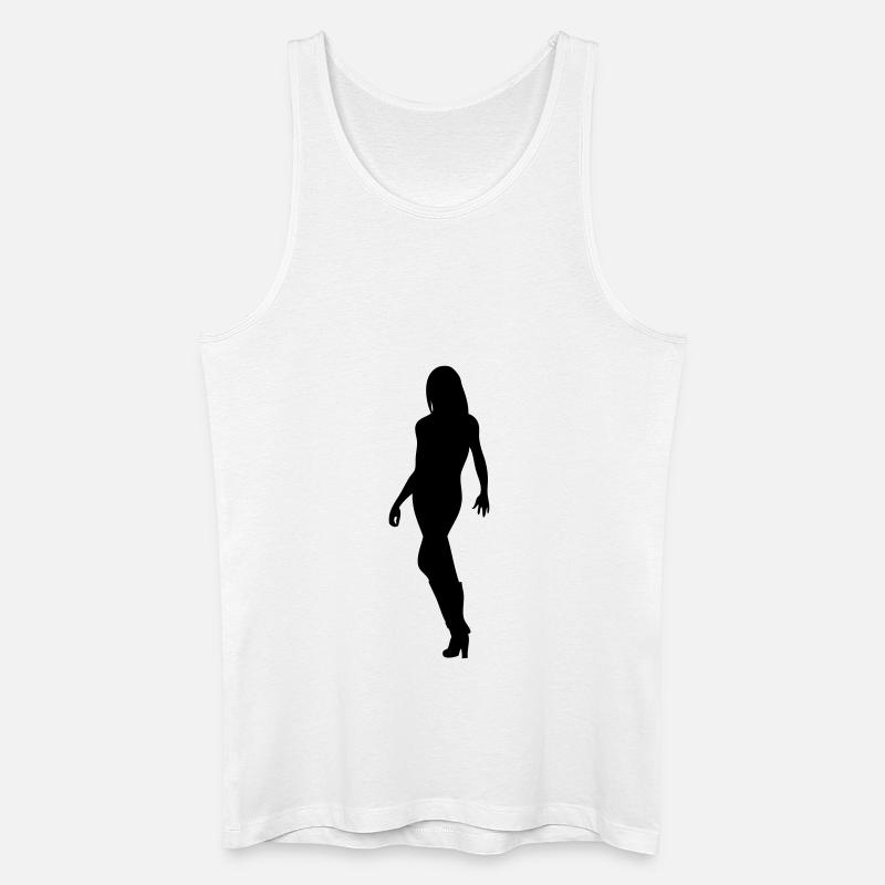 Frau Körper Silhouette Vektor-Design - Männer Bio Tank Top - Weiß