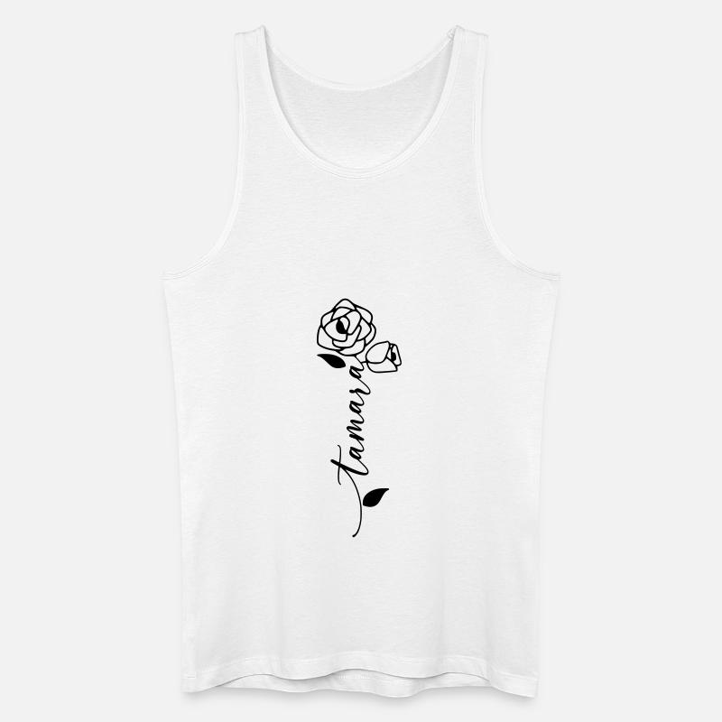 Tamara Nom Prénom Nom Fleur - Débardeur bio Homme - blanc