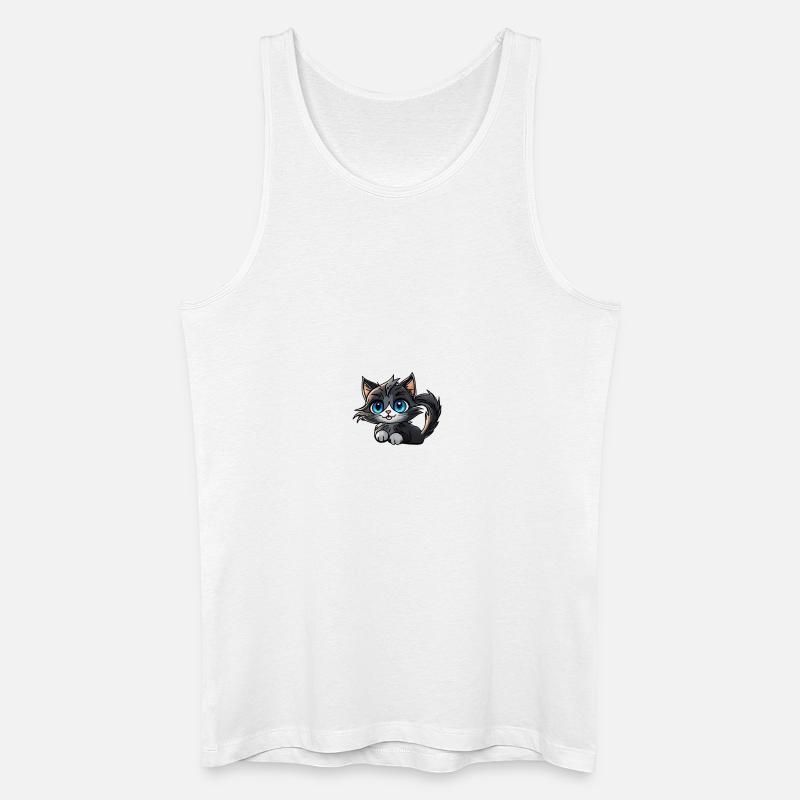 Black Cat - Männer Bio Tank Top - Weiß