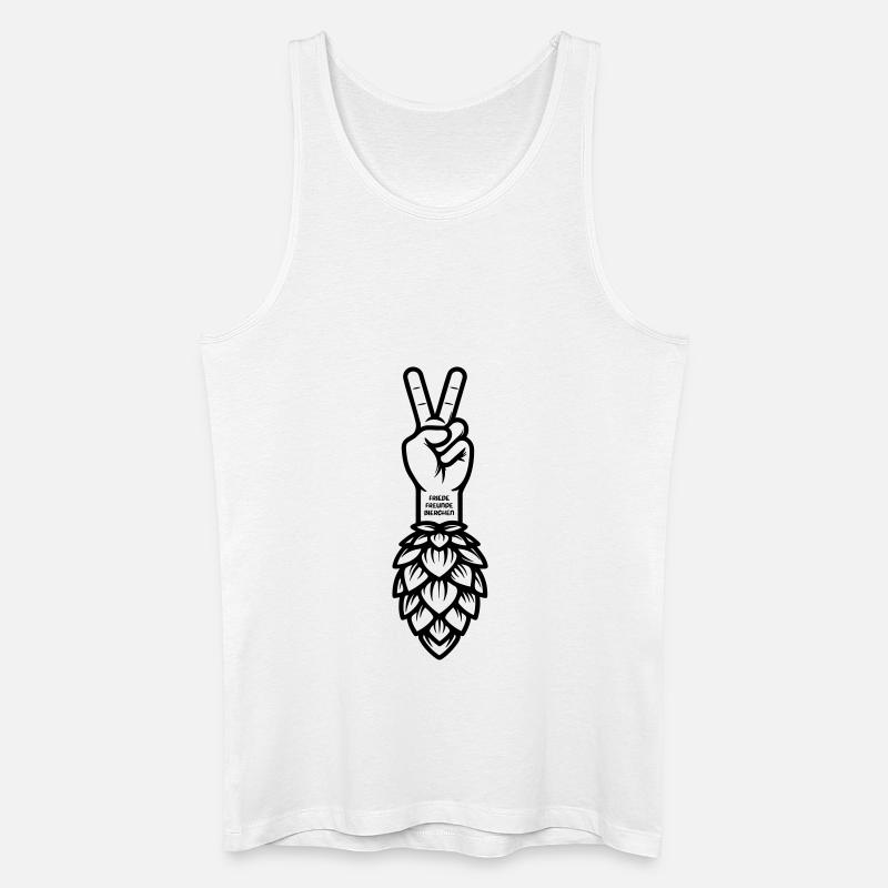 Friede Freunde Bierchen - Økologisk tanktop til mænd - hvid