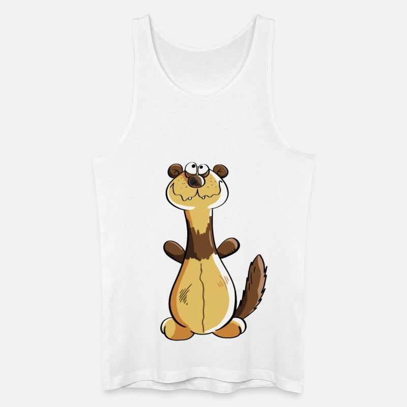 Freches Frettchen Comic - Geschenk - Iltis - Männer Bio Tank Top - Weiß