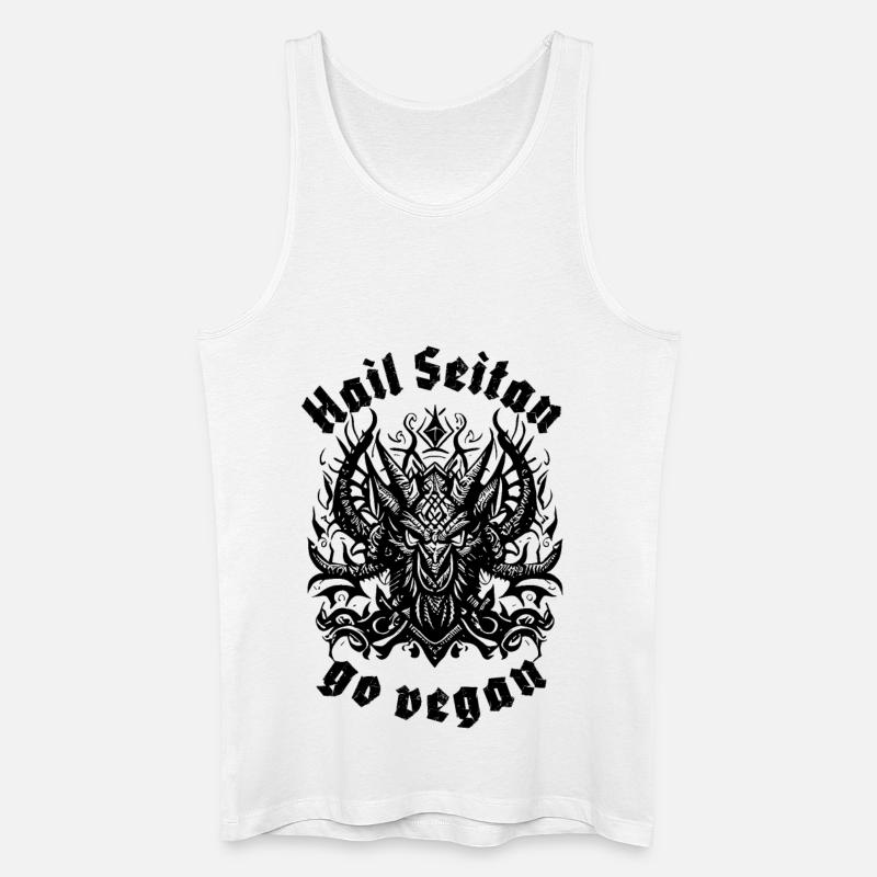 HAIL SEITAN - go vegan - Männer Bio Tank Top - Weiß