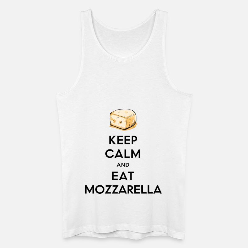 Keep Calm and Eat Mozzarella - Männer Bio Tank Top - Weiß