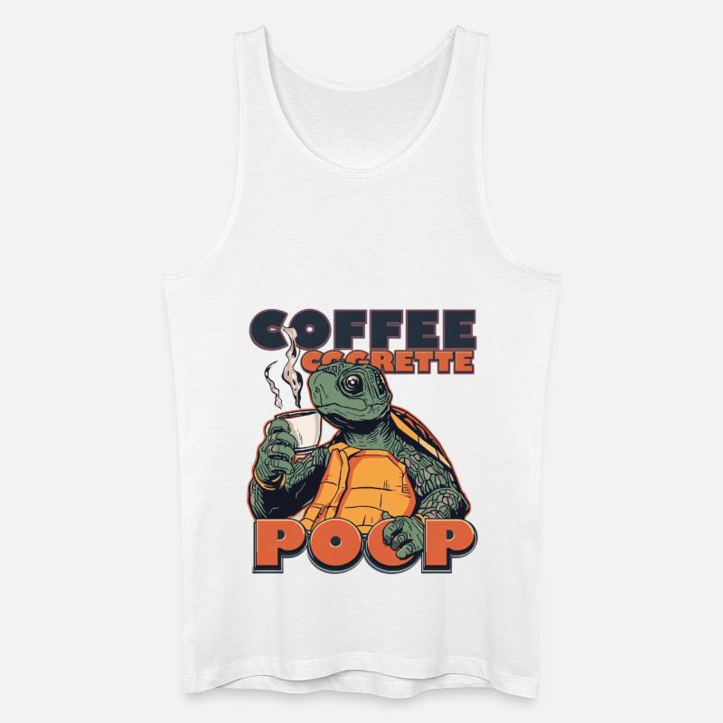 Lizard Schildkröte Kaffee Kippe Gaffel Zigarette - Männer Bio Tank Top - Weiß