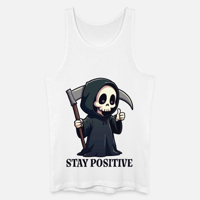 Bleiben Sie positiv - Männer Bio Tank Top - Weiß