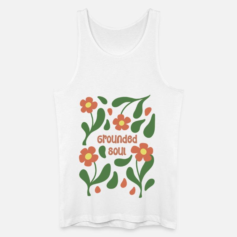 Geerdete Seele Blumenmuster - Männer Bio Tank Top - Weiß