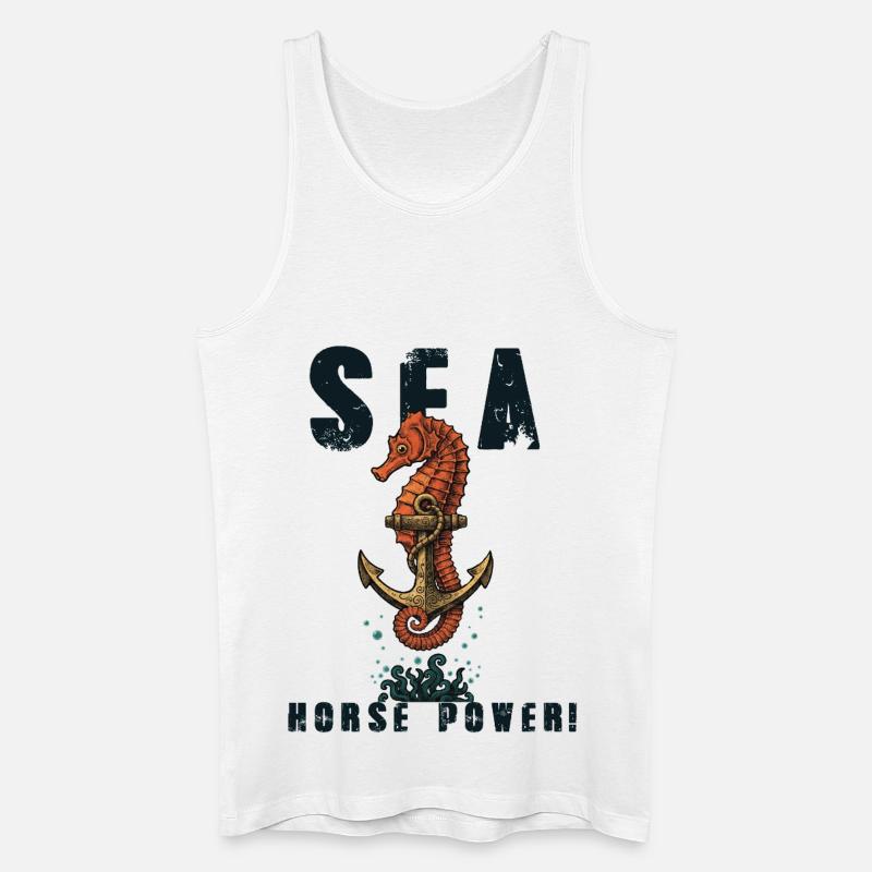 Seepferdchen-Humor Seepferdchen-Kraft - Männer Bio Tank Top - Weiß