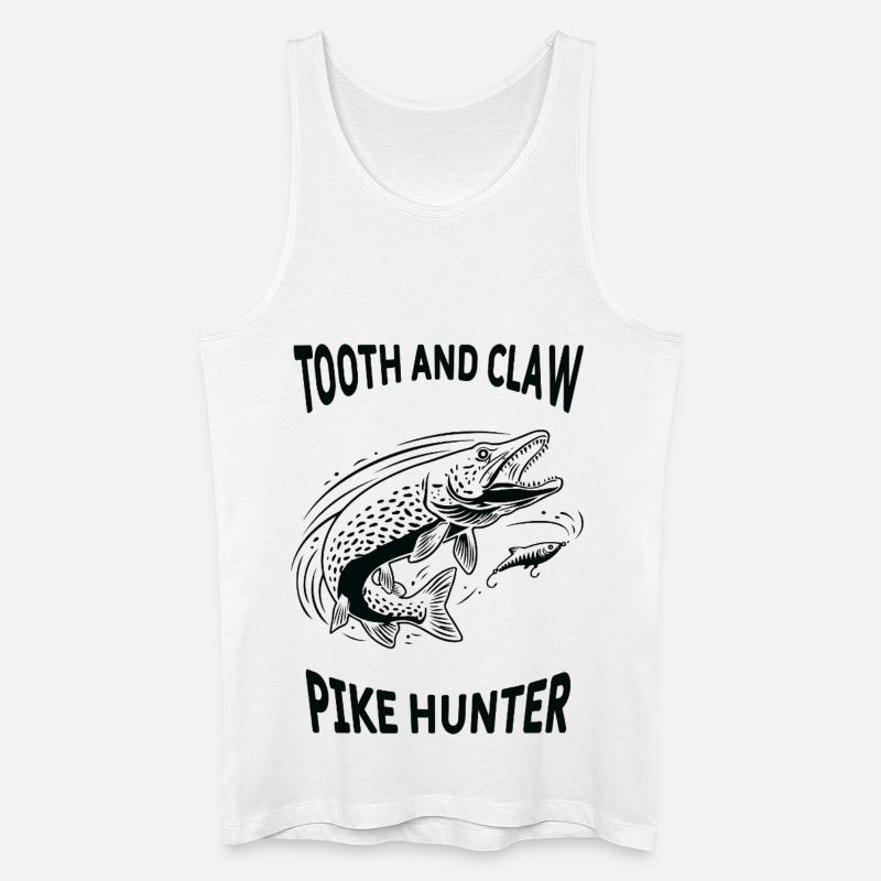 Hechtenfischen Hechtenjäger - Männer Bio Tank Top - Weiß