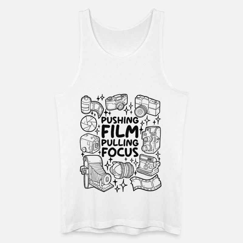 Pushing Film – Pulling Focus - Männer Bio Tank Top - Weiß