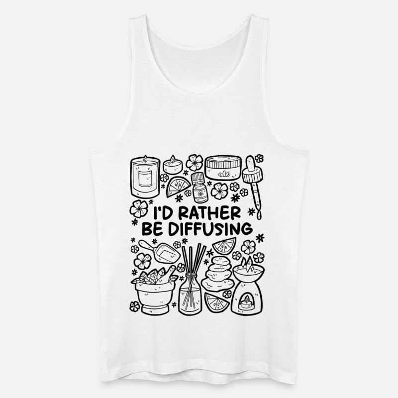 I’d Rather Be Diffusing – Aromatherapie - Männer Bio Tank Top - Weiß