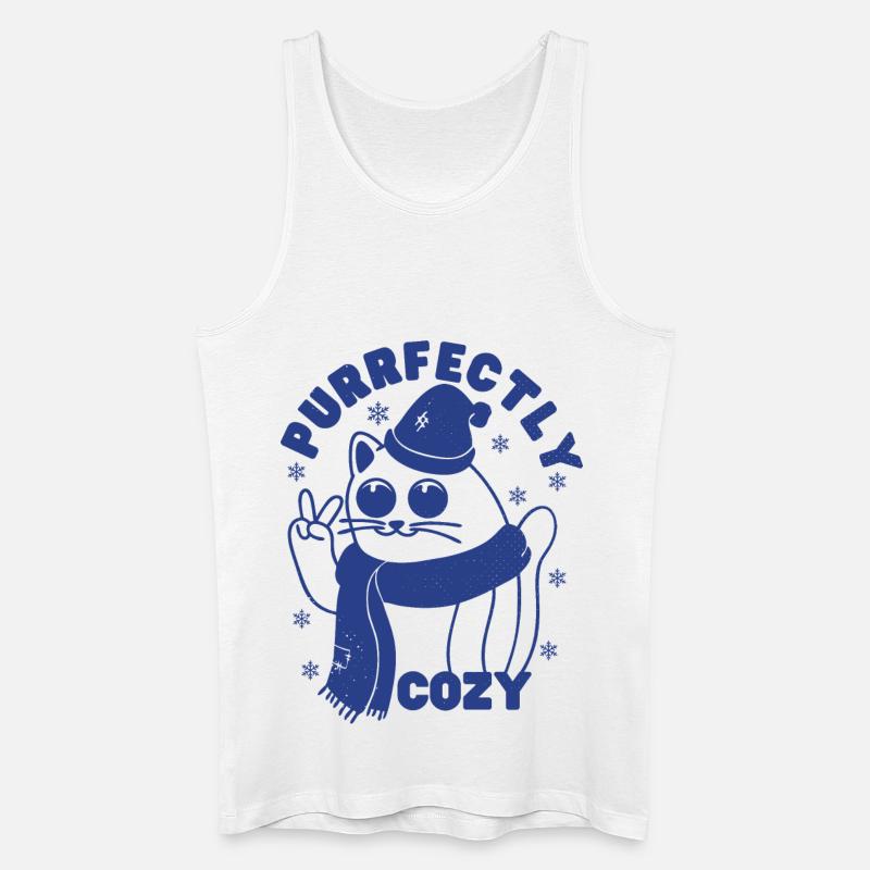 Schnurrend gemütlich - Männer Bio Tank Top - Weiß