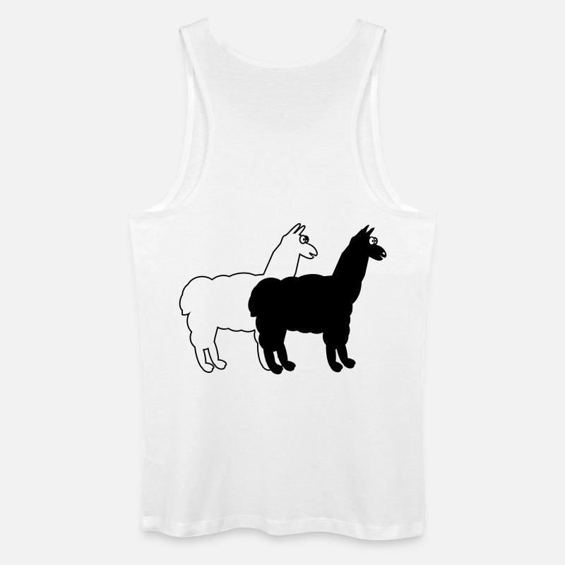 witzige Alpakas  - Männer Bio Tank Top - Weiß