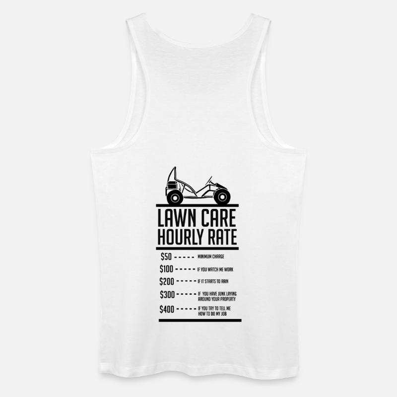 Garten Rasenmähen Rasenmäher Stundenlohn - Männer Bio Tank Top - Weiß