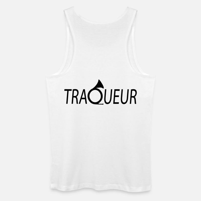 TRACKER T-Shirt anpassbar mit Ihrem Text - Männer Bio Tank Top - Weiß