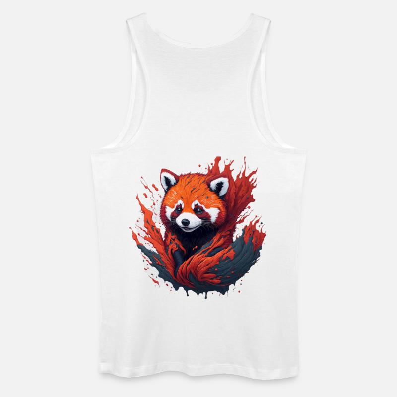Roter Panda im Farbwirbel - Männer Bio Tank Top - Weiß