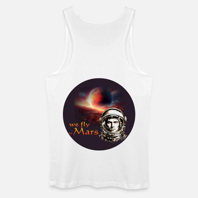 Marsflug Retro Astronaut - Männer Bio Tank Top - Weiß