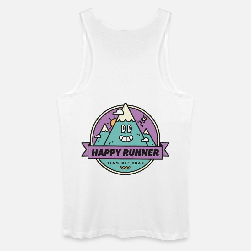 Glücklicher Läufer - Männer Bio Tank Top - Weiß