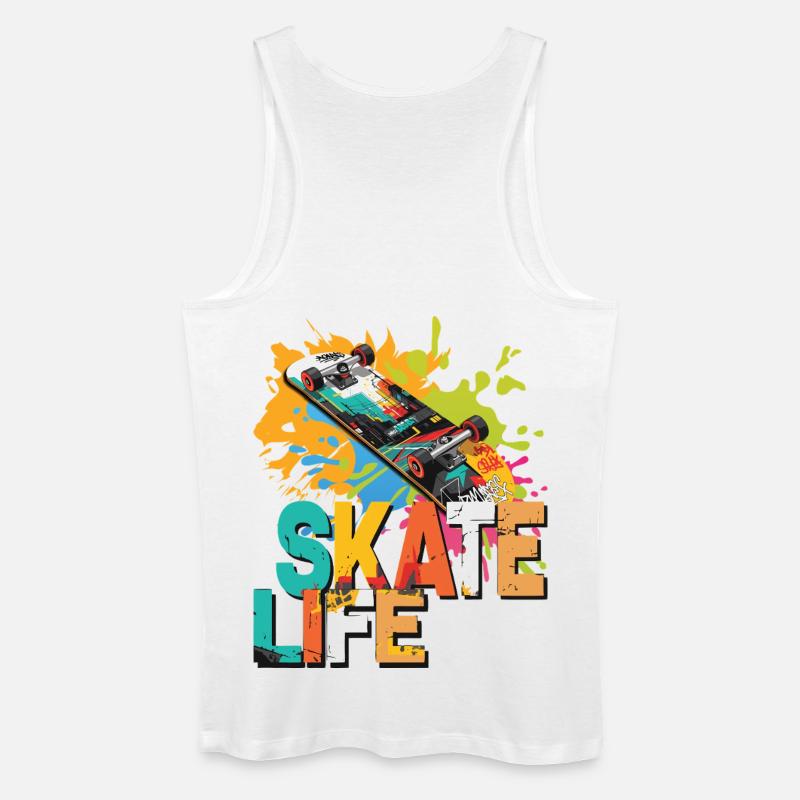 Skateboard - Männer Bio Tank Top - Weiß