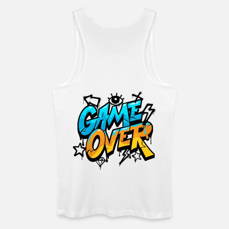 Game Over Graffiti Neon Gradient - Männer Bio Tank Top - Weiß
