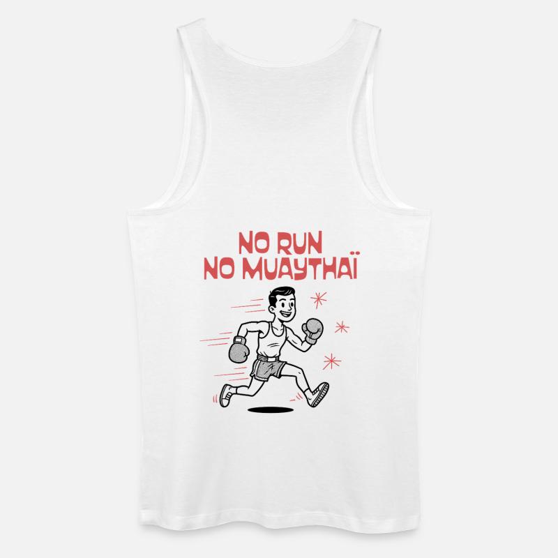 NO RUN NO MUAYTHAI - Männer Bio Tank Top - Weiß
