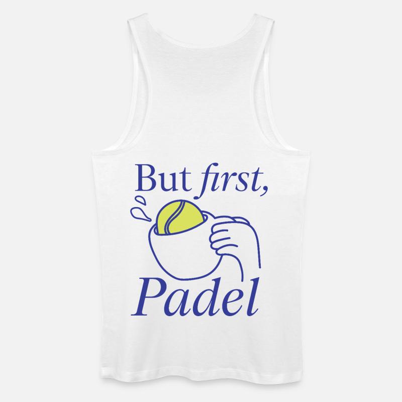 But first, Padel Design Logo  - Männer Bio Tank Top - Weiß