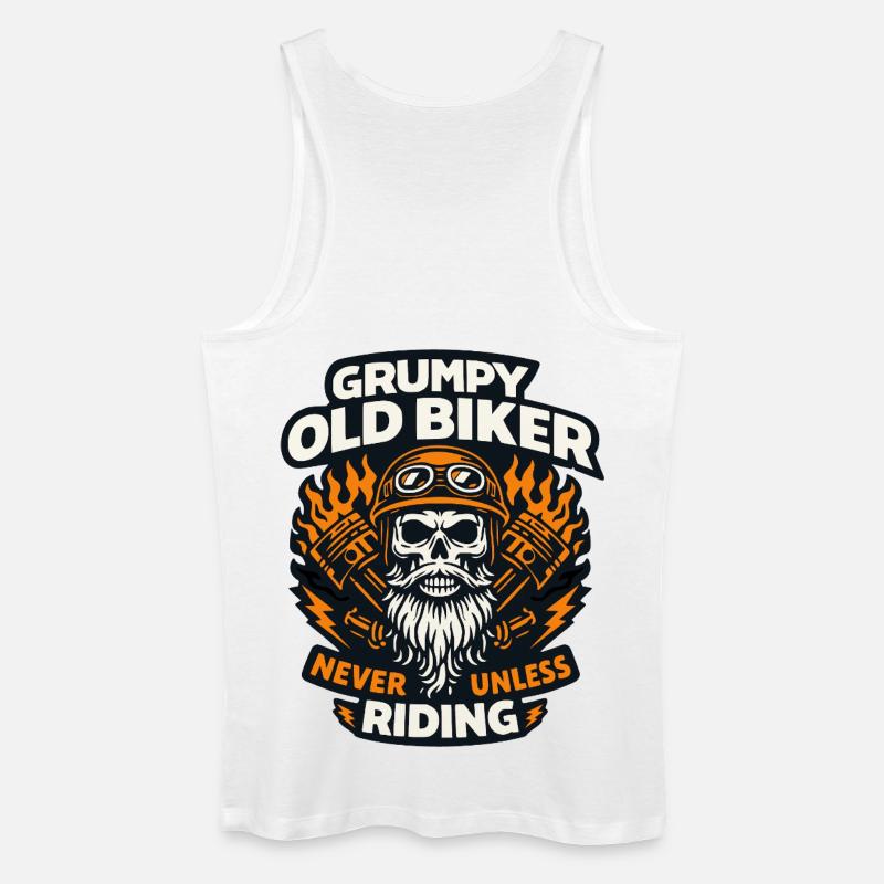 Grummeliger Alter Biker - Männer Bio Tank Top - Weiß