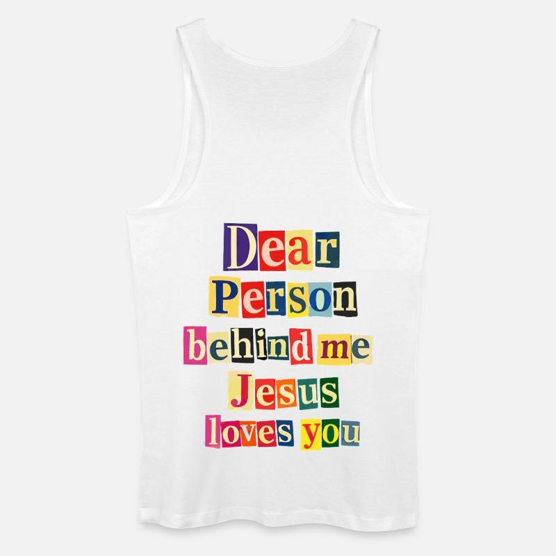 Jesus liebt dich positive Botschaft - Männer Bio Tank Top - Weiß