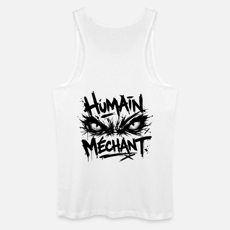Böser Menschenblick Schwarzes Muster - Männer Bio Tank Top - Weiß